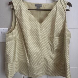 Kate Hill- Light Sage Green with White Chevron Stripes Camisole; Plus-Size 22W